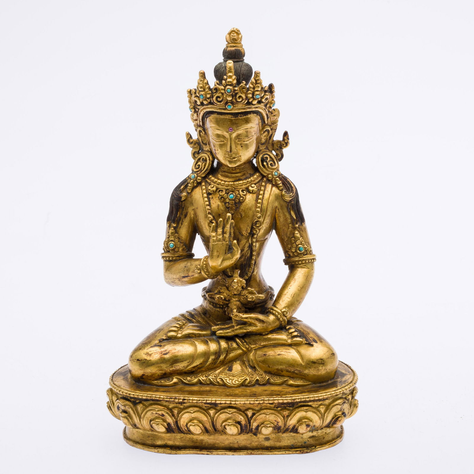 Southeast Asian Gilt Metal Buddha: Property from the Estate of Arthur B. Kouwenhoven Jr., Savannah, GADescription: Southeast Asian Gilt Metal Buddha, seated on a lotus throne.Measurements: Height: 8 1/4 in. x Width: 5 1/4 in. x Depth: