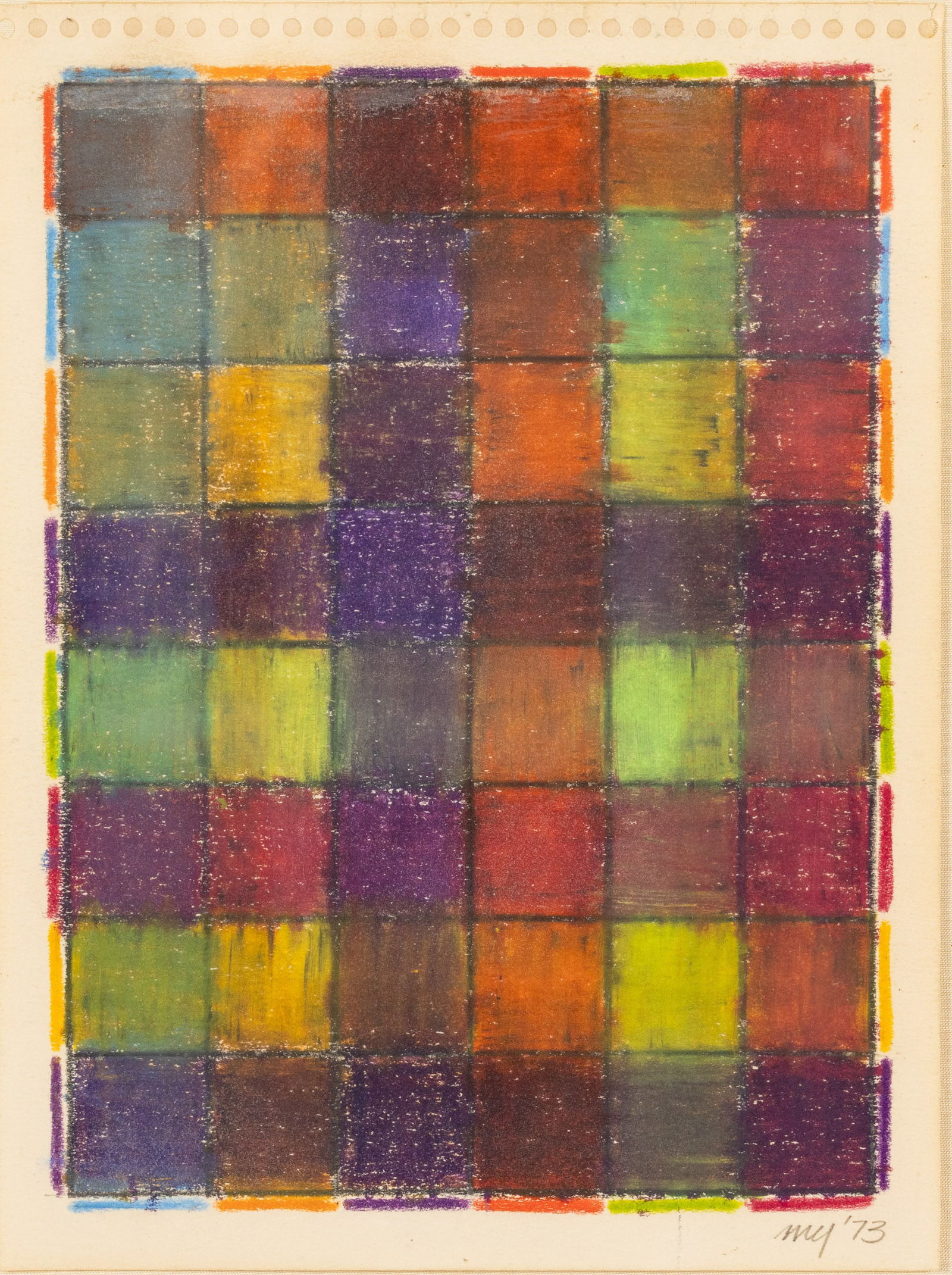Mario Yrisarry (Philippines/NY, b 1933) Grid, Pastel (1 of 10)