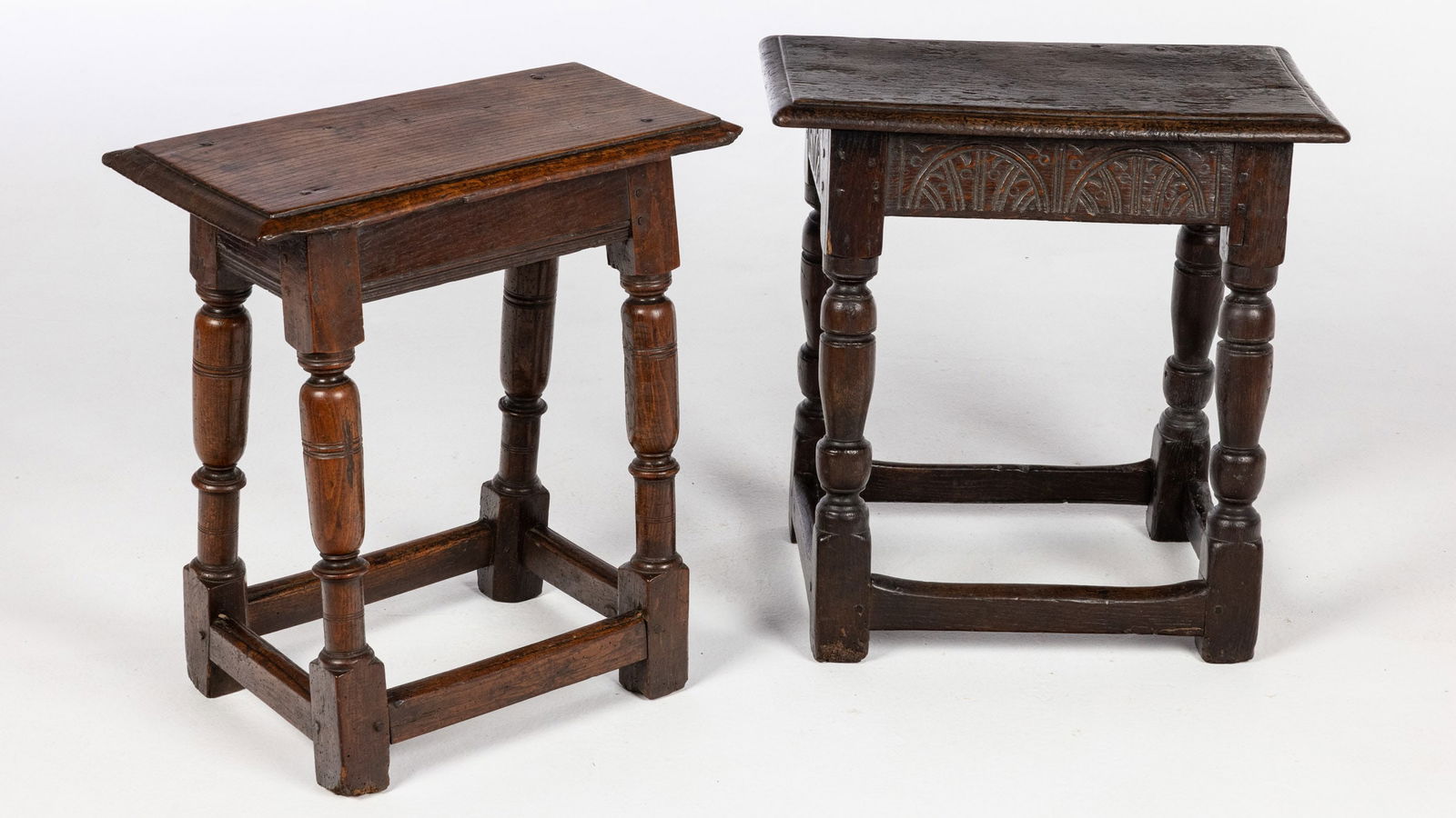 Two English Oak Joint Stools, 18th/19th C (1 of 7)