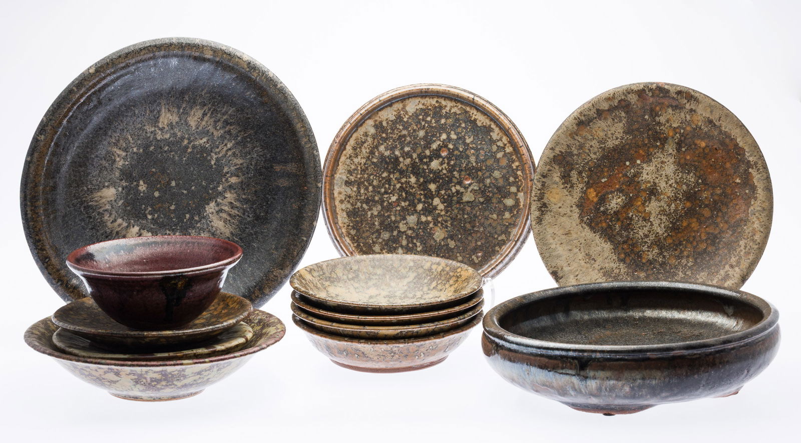 Set of 12 Glazed Ceramic Dishes including Nakayama (1 of 19)