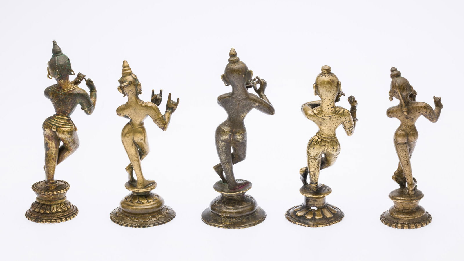 5 Brass Thai Figurines - 4