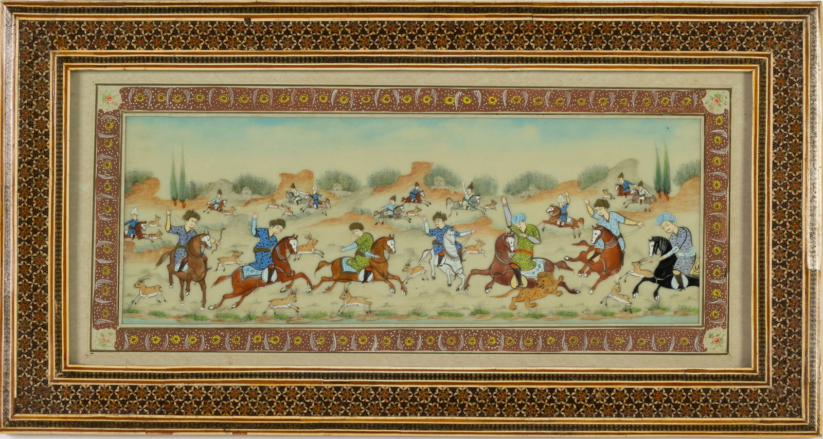 Persian Miniature in Parquetry Frame (1 of 6)