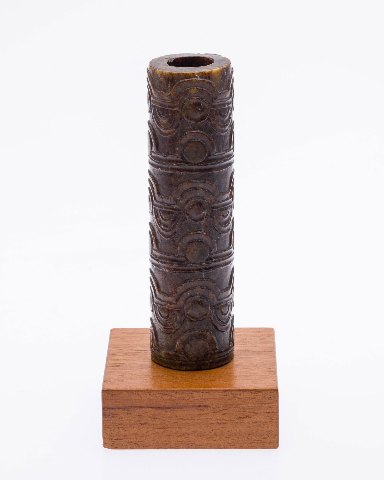 Chinese Archaic Style Carved Hardstone Cong (1 of 7)