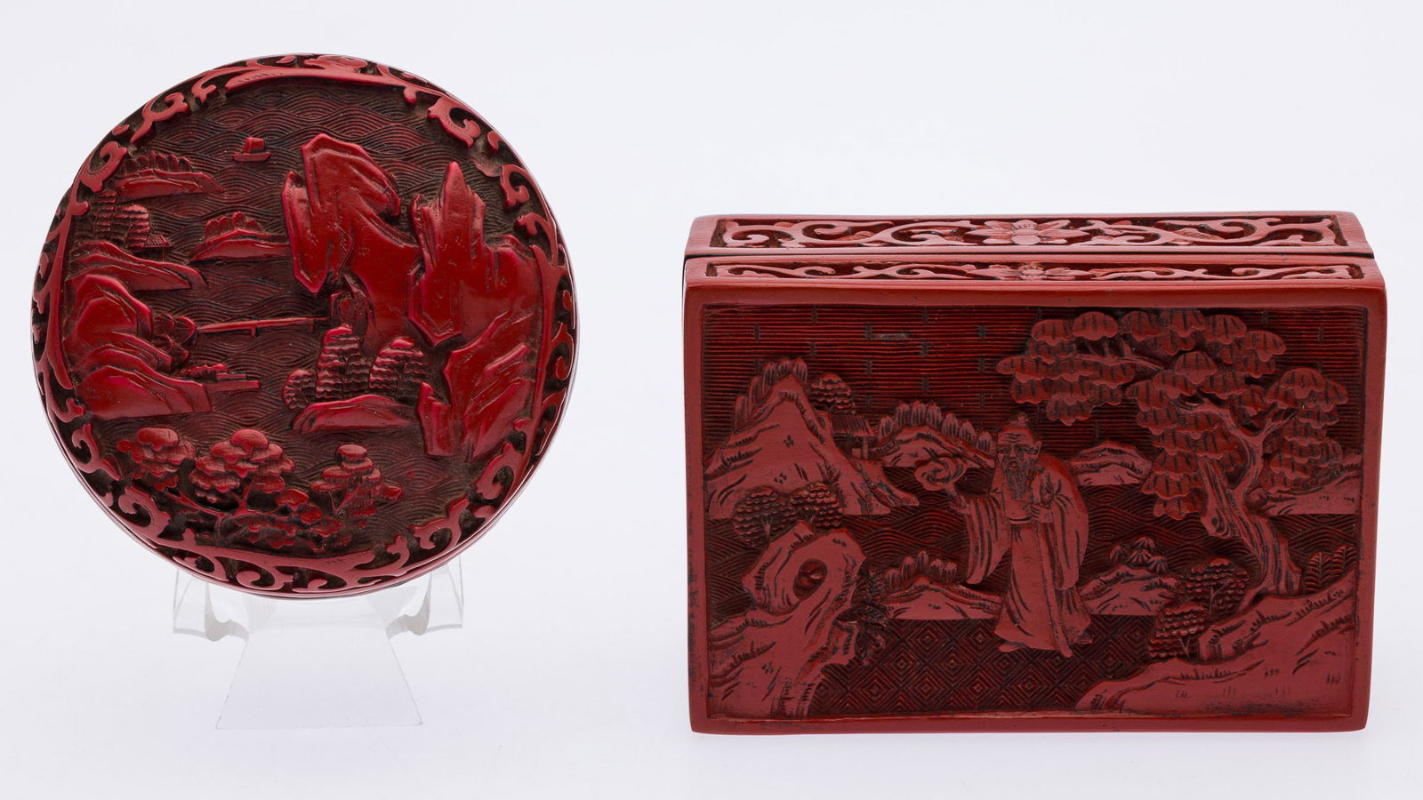 Two Chinese Cinnabar Boxes - 2