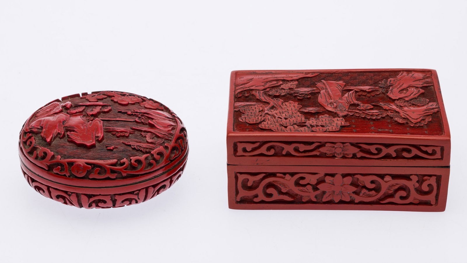 Two Chinese Cinnabar Boxes - 5