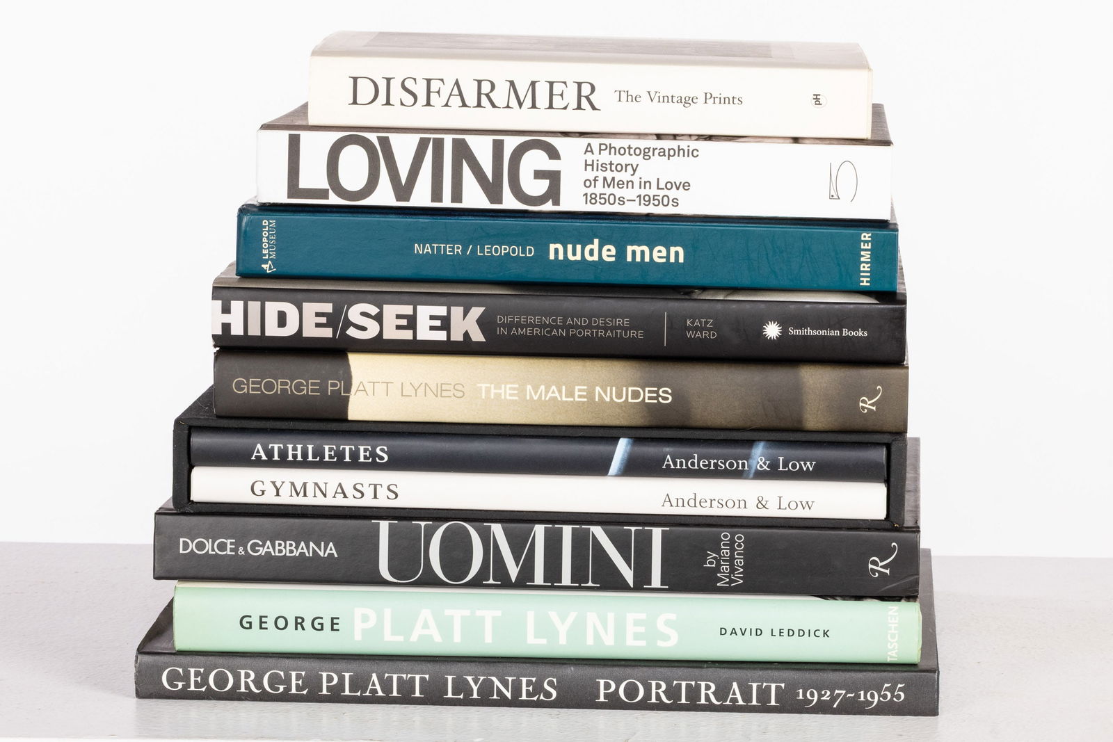 10 Books of Male Nudes including George Platt Lynes: Property from the Estate of Arthur B. Kouwenhoven Jr., Savannah, GADescription: 10 Photobooks of Male Nudes, including George Platt Lynes, titles include, George Platt Lynes: The Male Nudes;