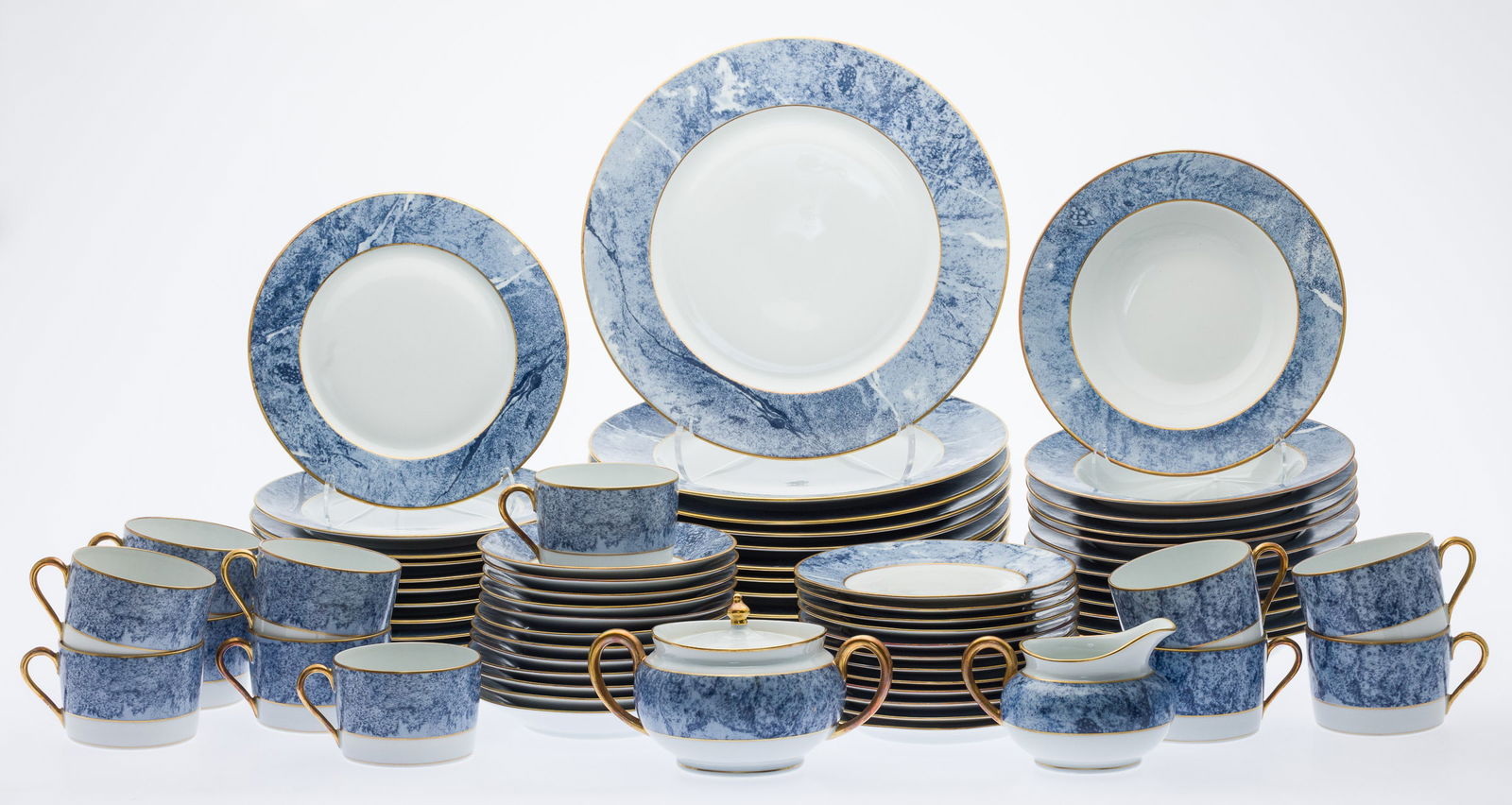Haviland Limoges Marbre Bleu Service, 74 pcs. (1 of 15)