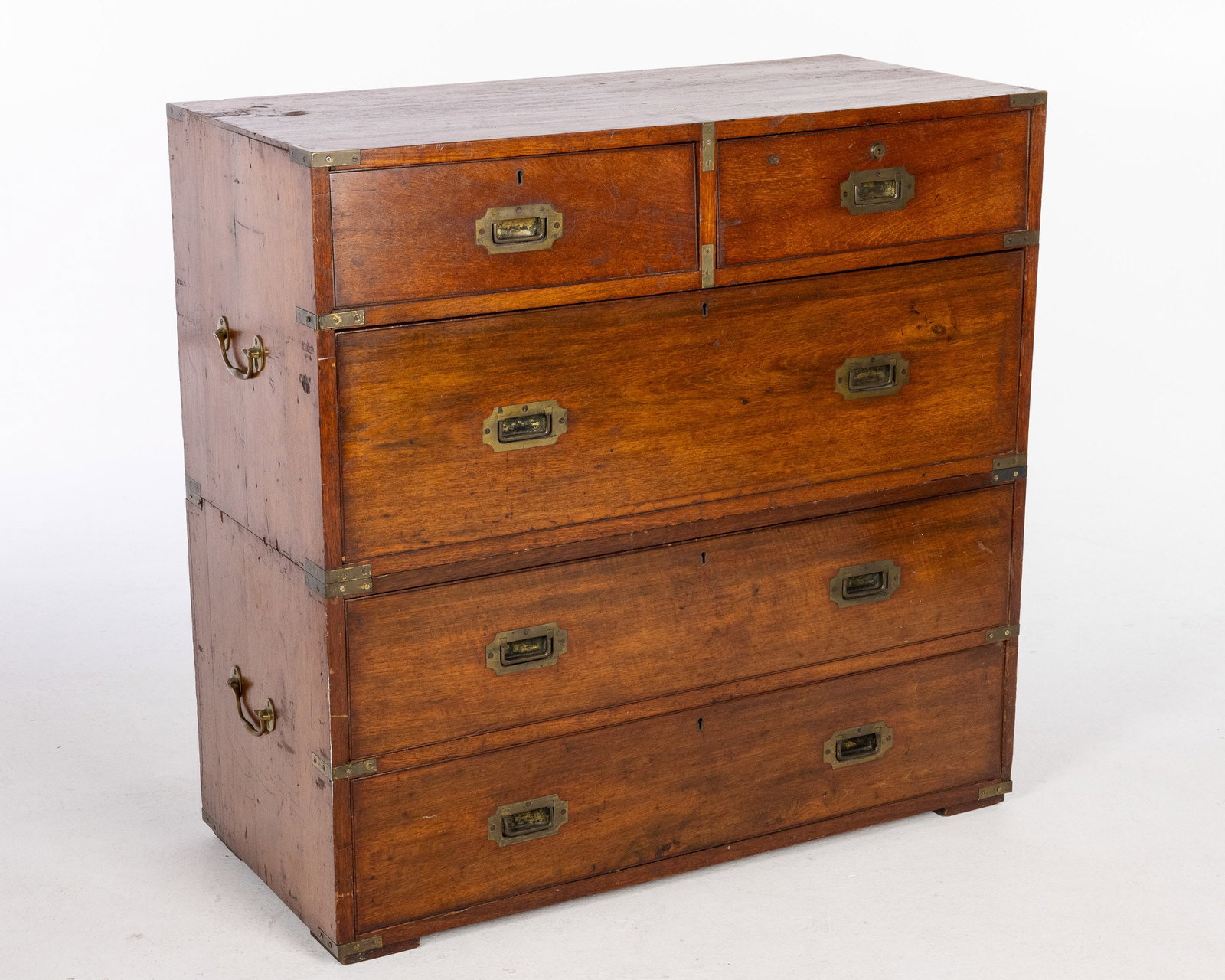 English Mahogany and Brass Campaign Chest, 19th C (1 of 13)
