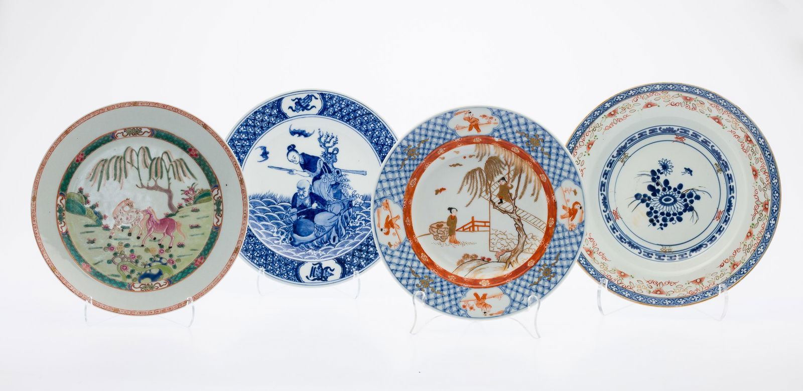 Four Blue and White Chinese Export Plates, 18th C (1 of 13)