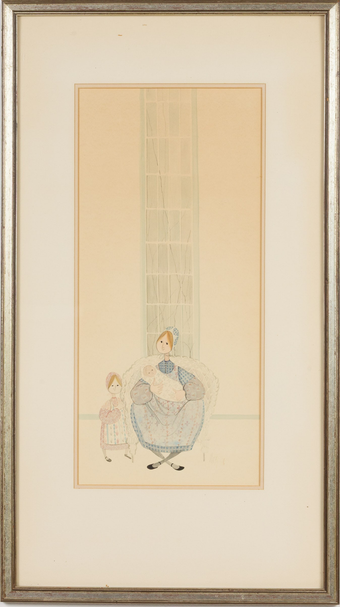 P. Buckley Moss ( b. 1933) Woman with Children, W/C (1 of 6)