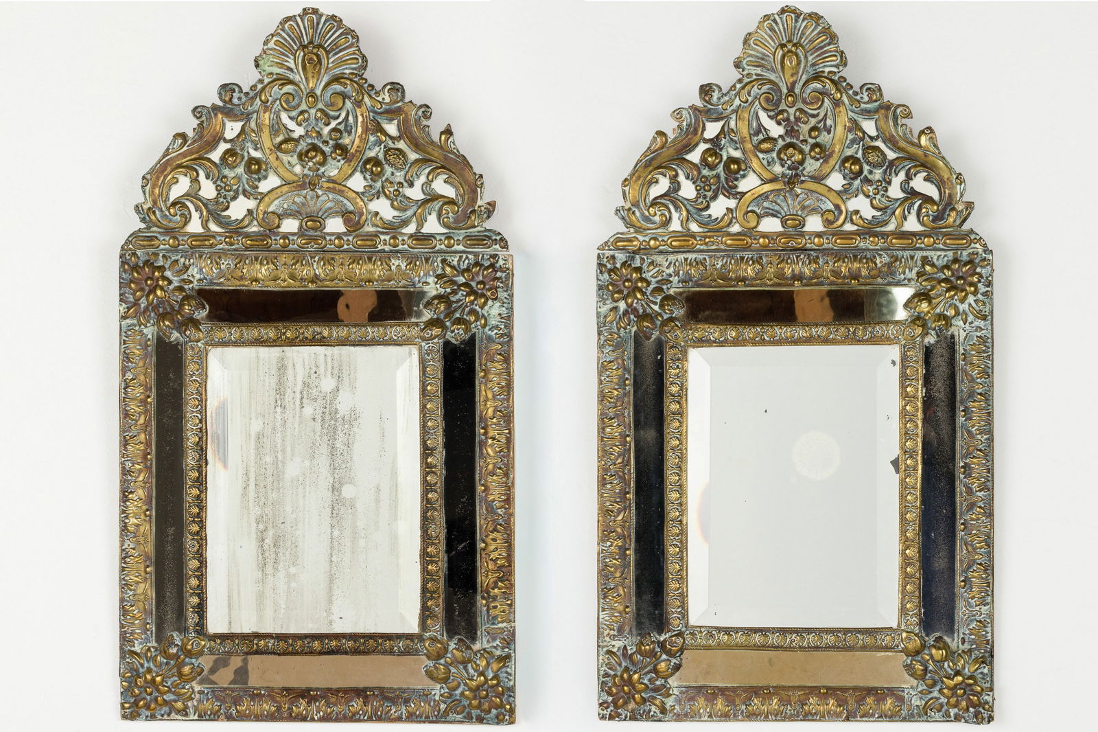 Pair of Napoleon III Repoussé Mirrors, 19th C (1 of 13)