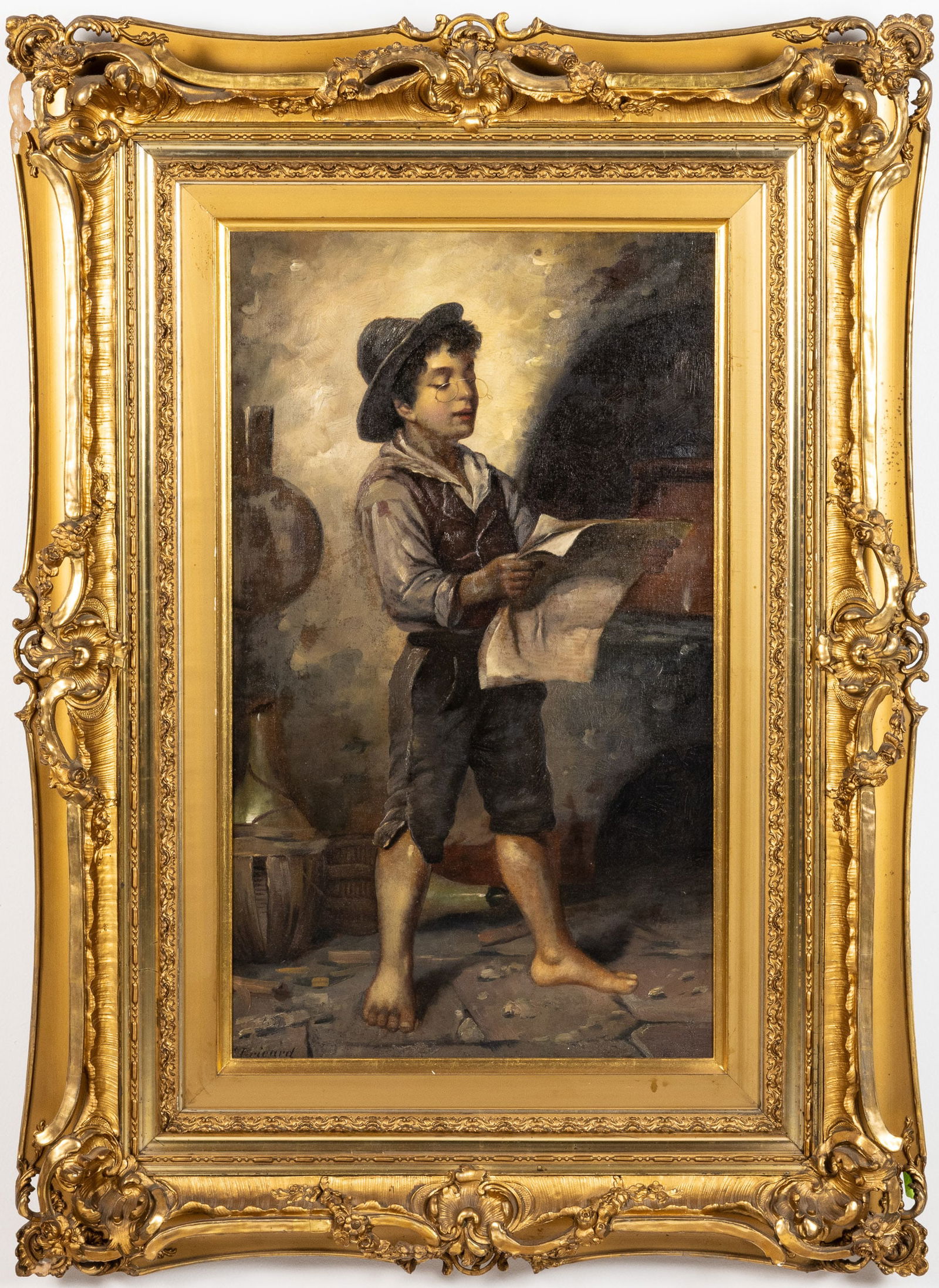 Francois Xavier Bricard (1881-1935) Boy Reading, O/C (1 of 10)