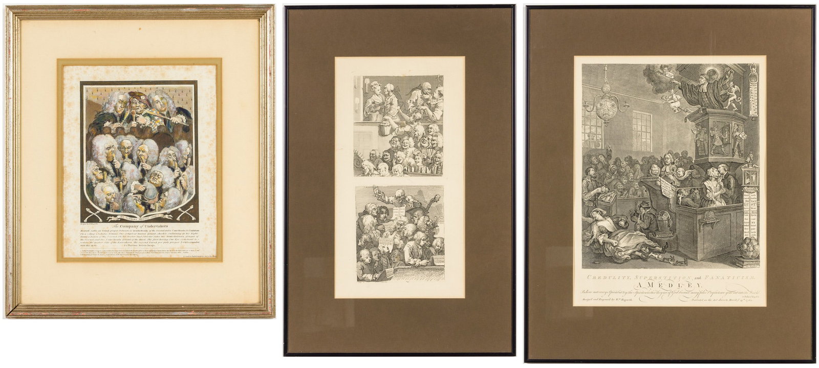 3 Framed Hogarth Etchings (1 of 16)