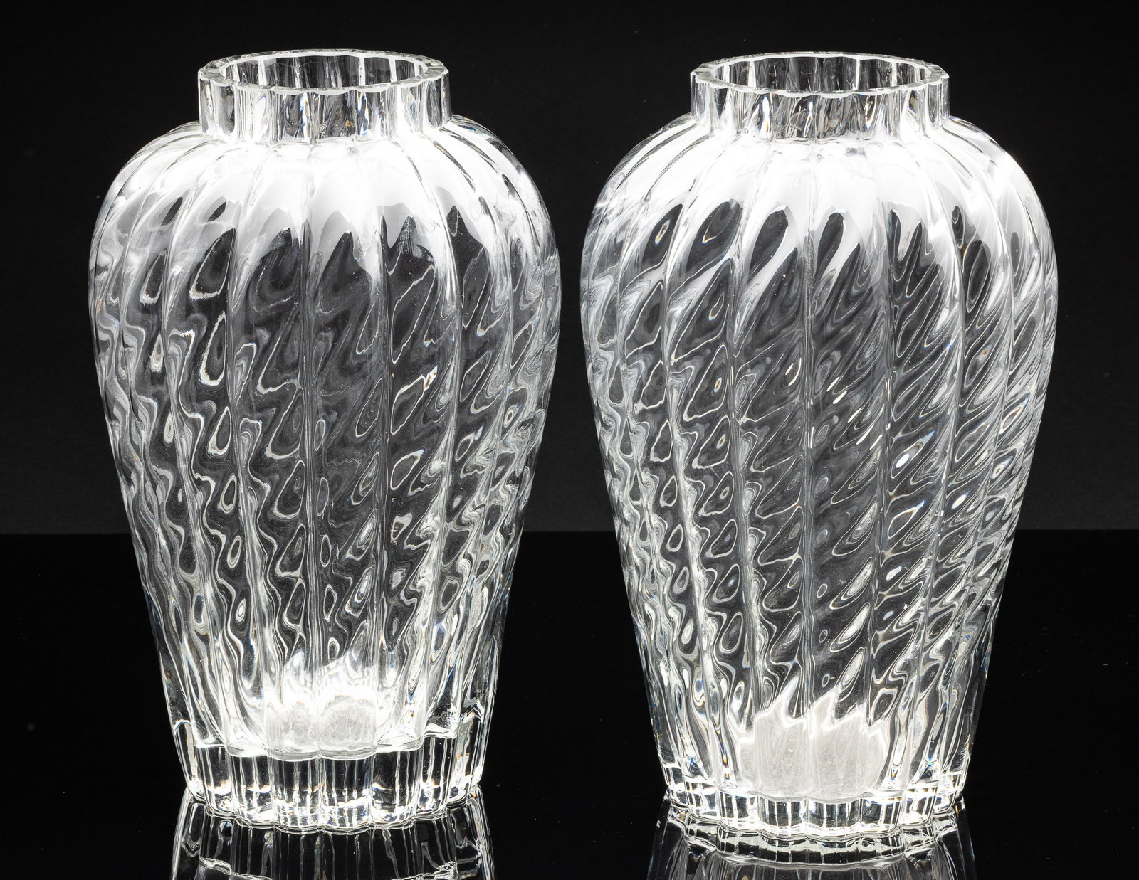 Pair of Tiffany & Co Oriental Flower Glass Vases (1 of 9)