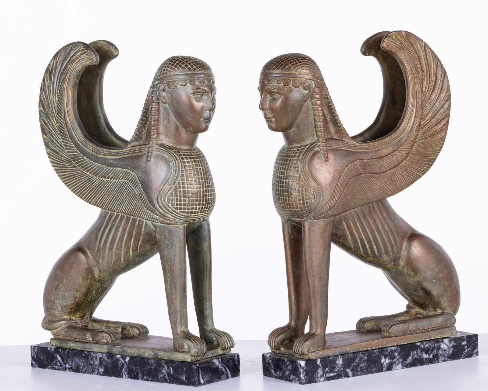 Pair of Eleganza Ltd. Grecian Sphinx Composite Statues (1 of 8)