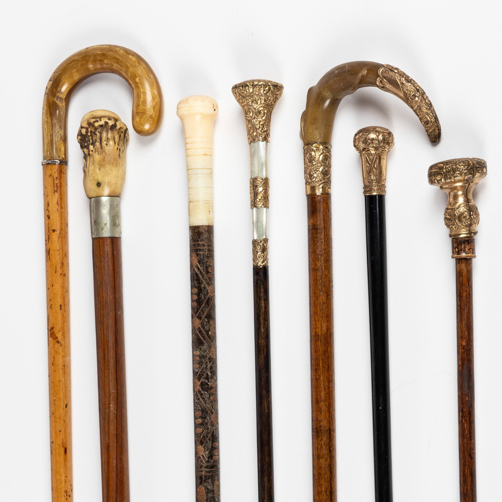 Group of 7 Canes, 19th C and Later (1 of 9)