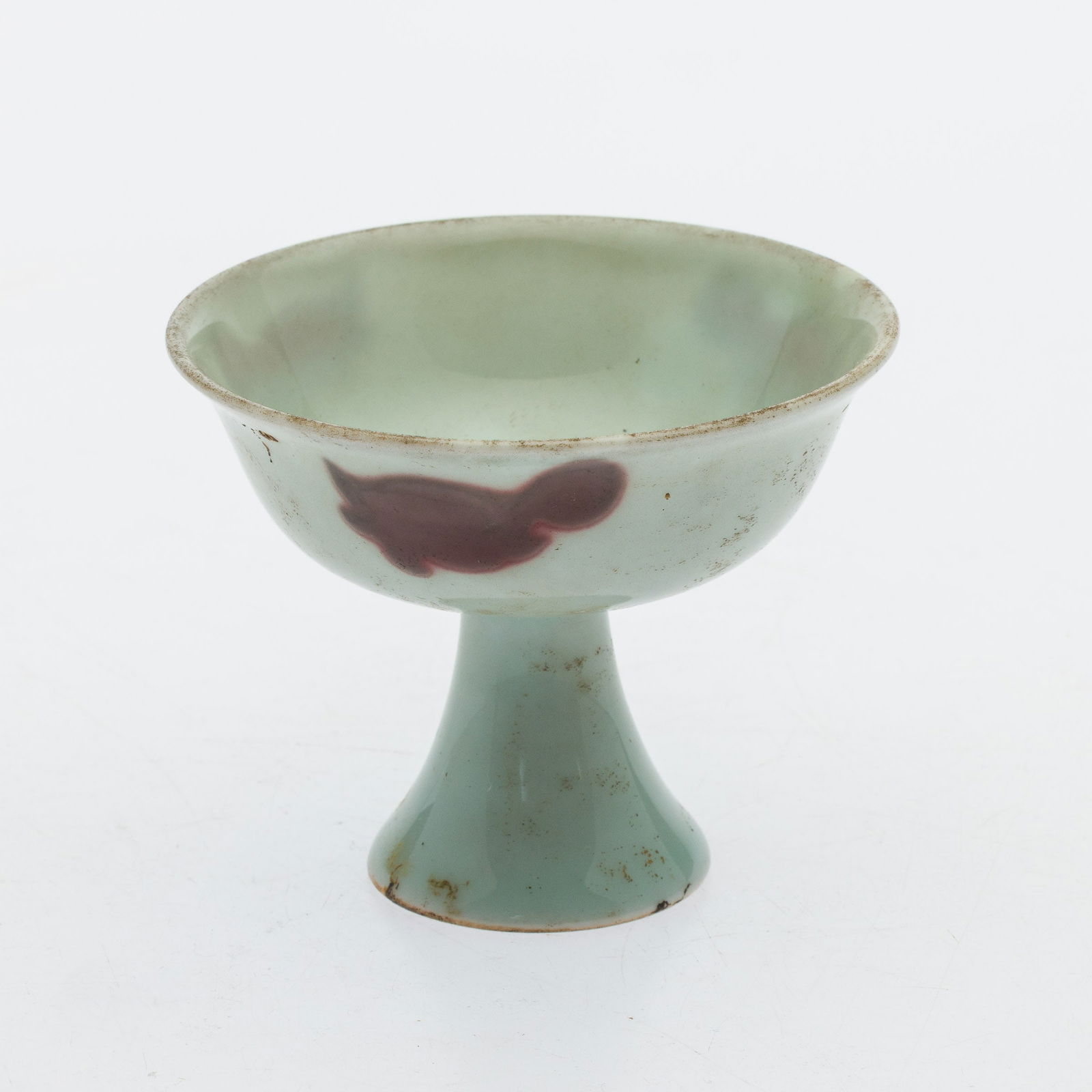 Chinese Underglaze Copper Red Stem Cup (1 of 10)