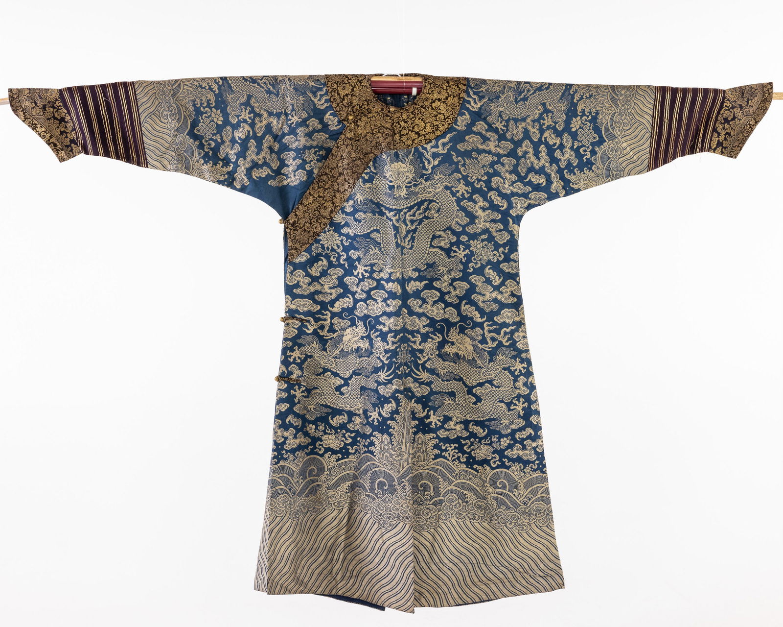 Chinese Blue and Gold Kesi Court Robe with Dragons (1 of 20)