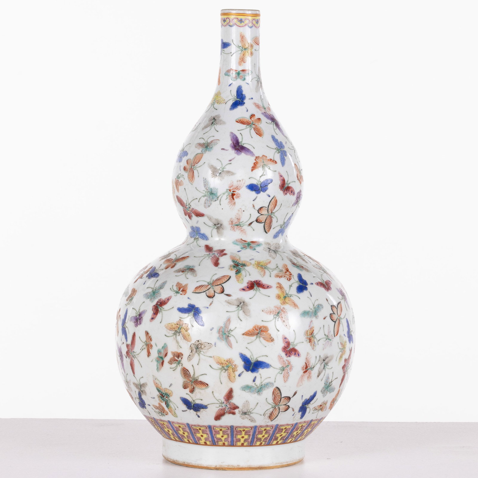 Chinese Famille Rose Gourd Shape Vase, Guanxu Mark (1 of 9)