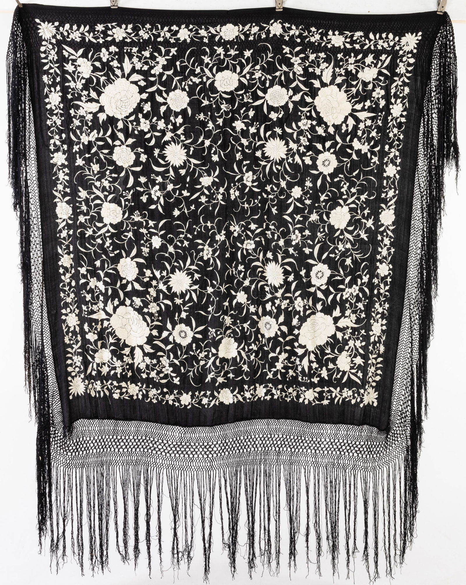 Two Chinese Needlework Shawls - 12