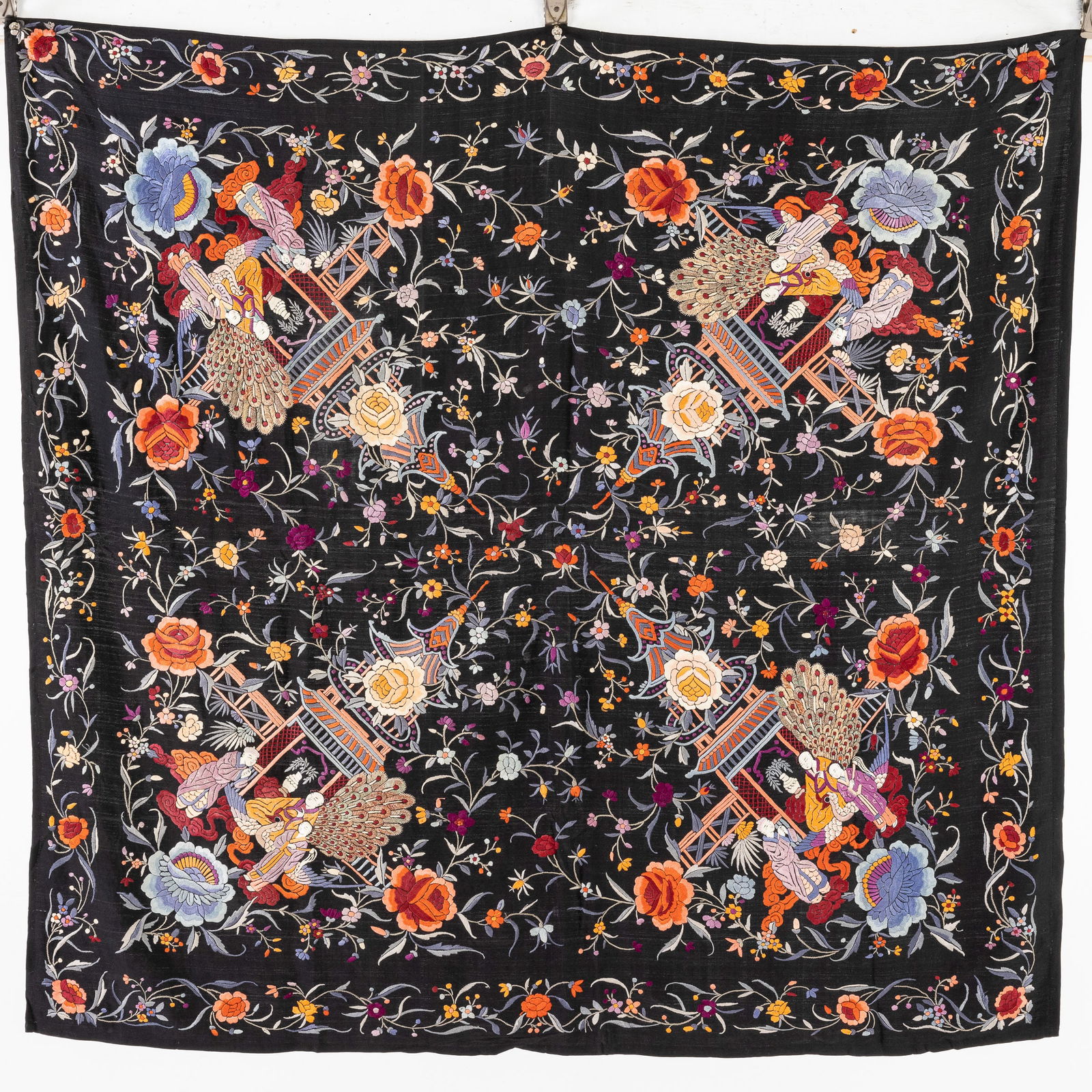 Two Chinese Needlework Shawls - 2