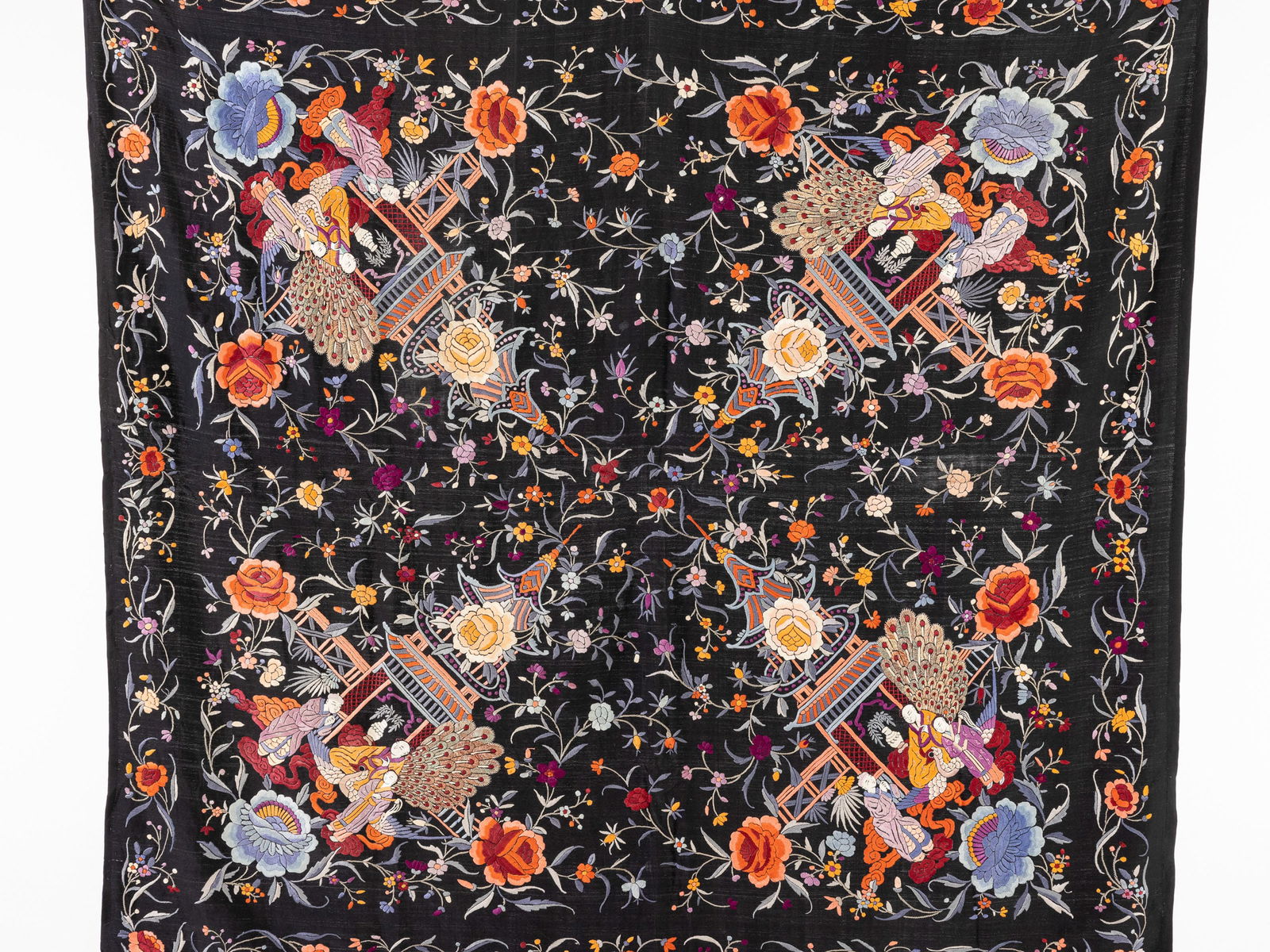 Two Chinese Needlework Shawls - 3