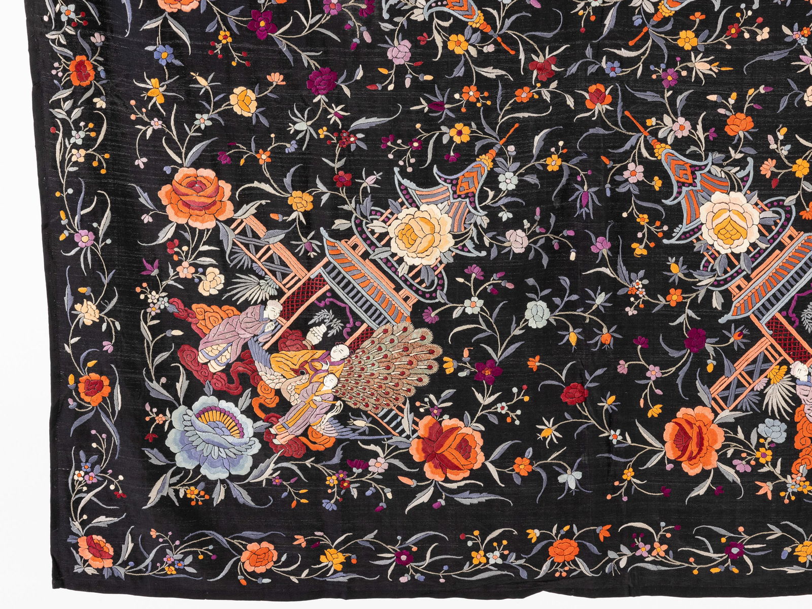 Two Chinese Needlework Shawls - 6