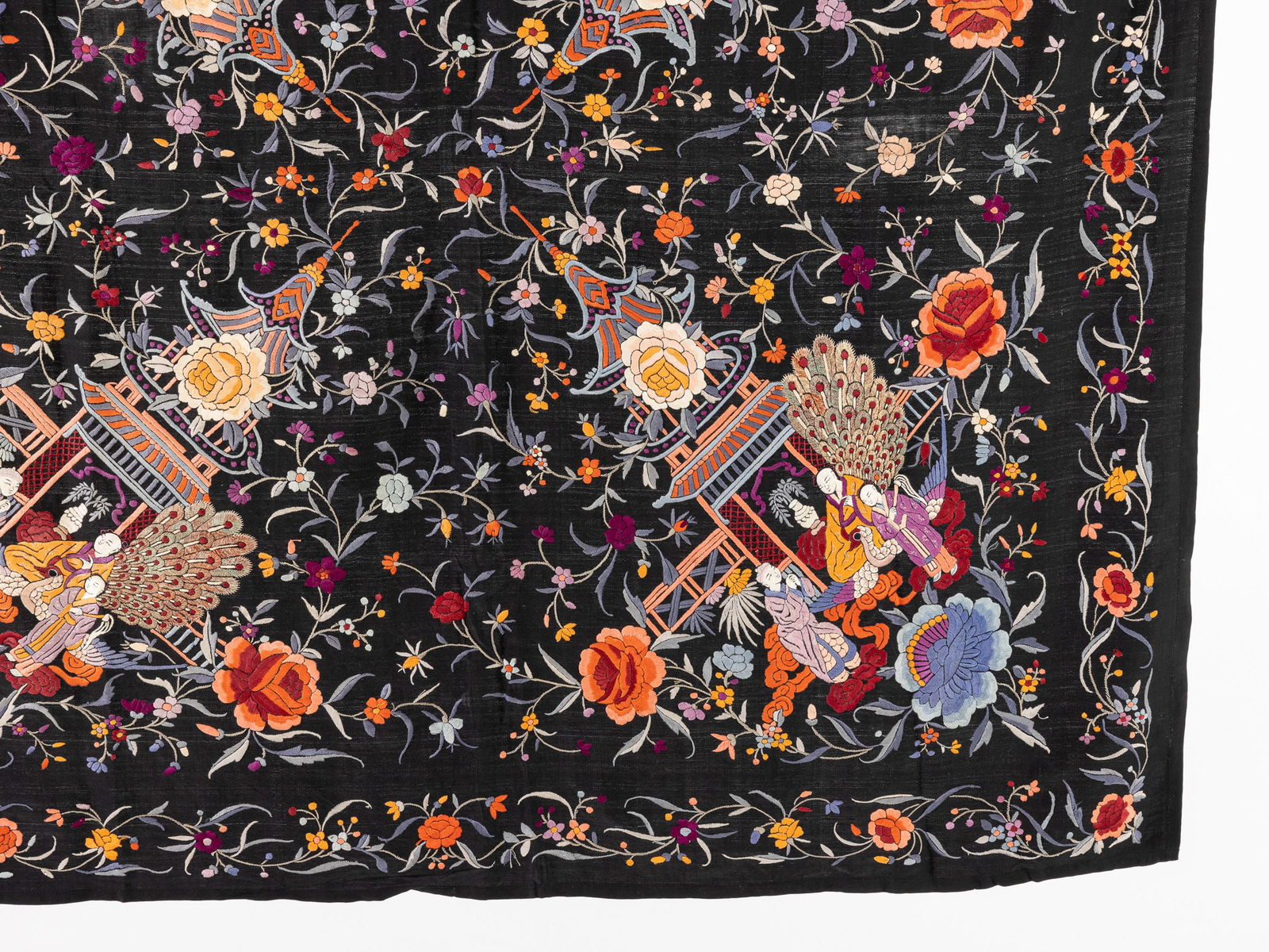 Two Chinese Needlework Shawls - 7