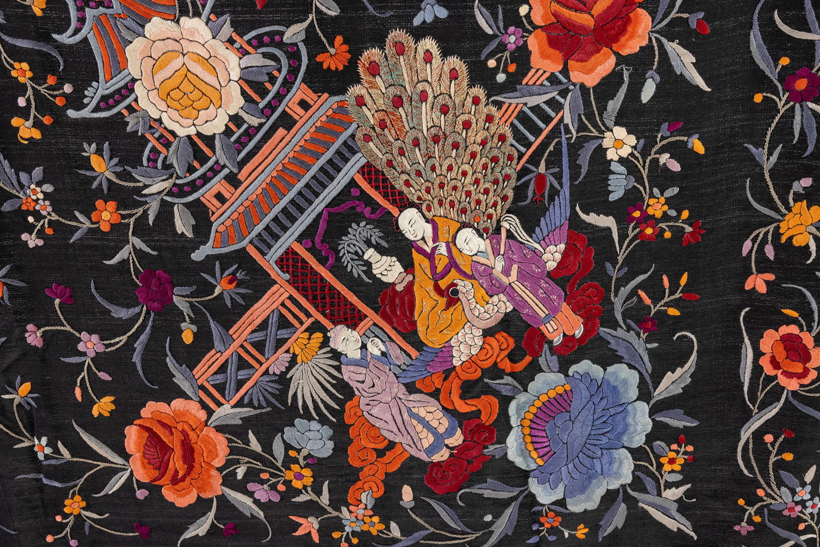 Two Chinese Needlework Shawls - 9