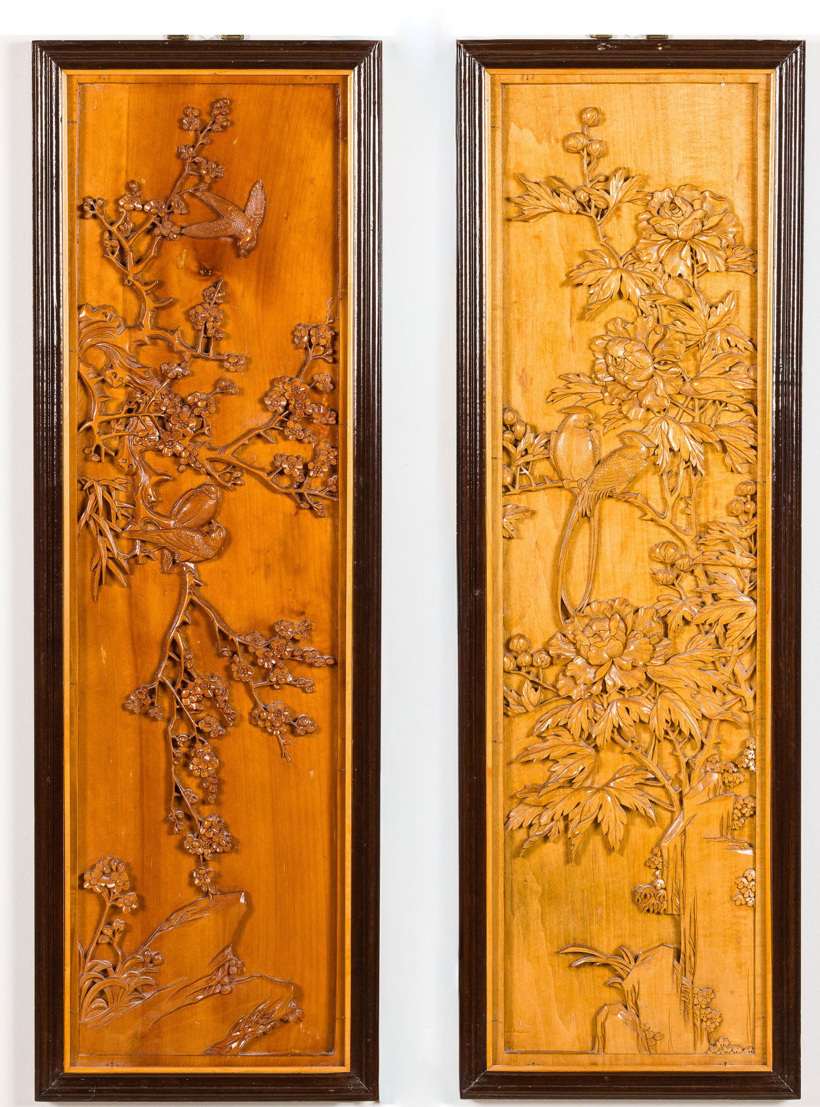 Two Asian High-Relief Carved Wooden Panels (1 of 11)