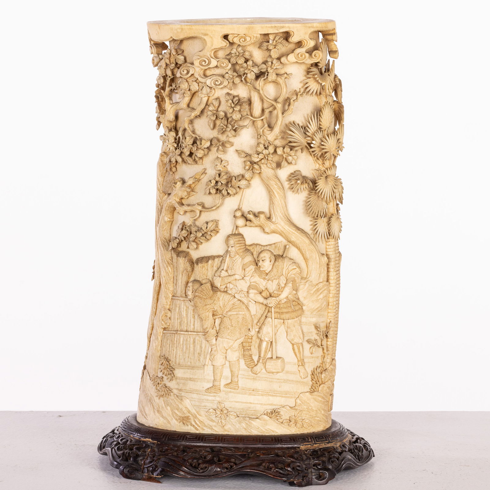 Japanese Carved Ivory Village Scene, c. 1890 (1 of 20)