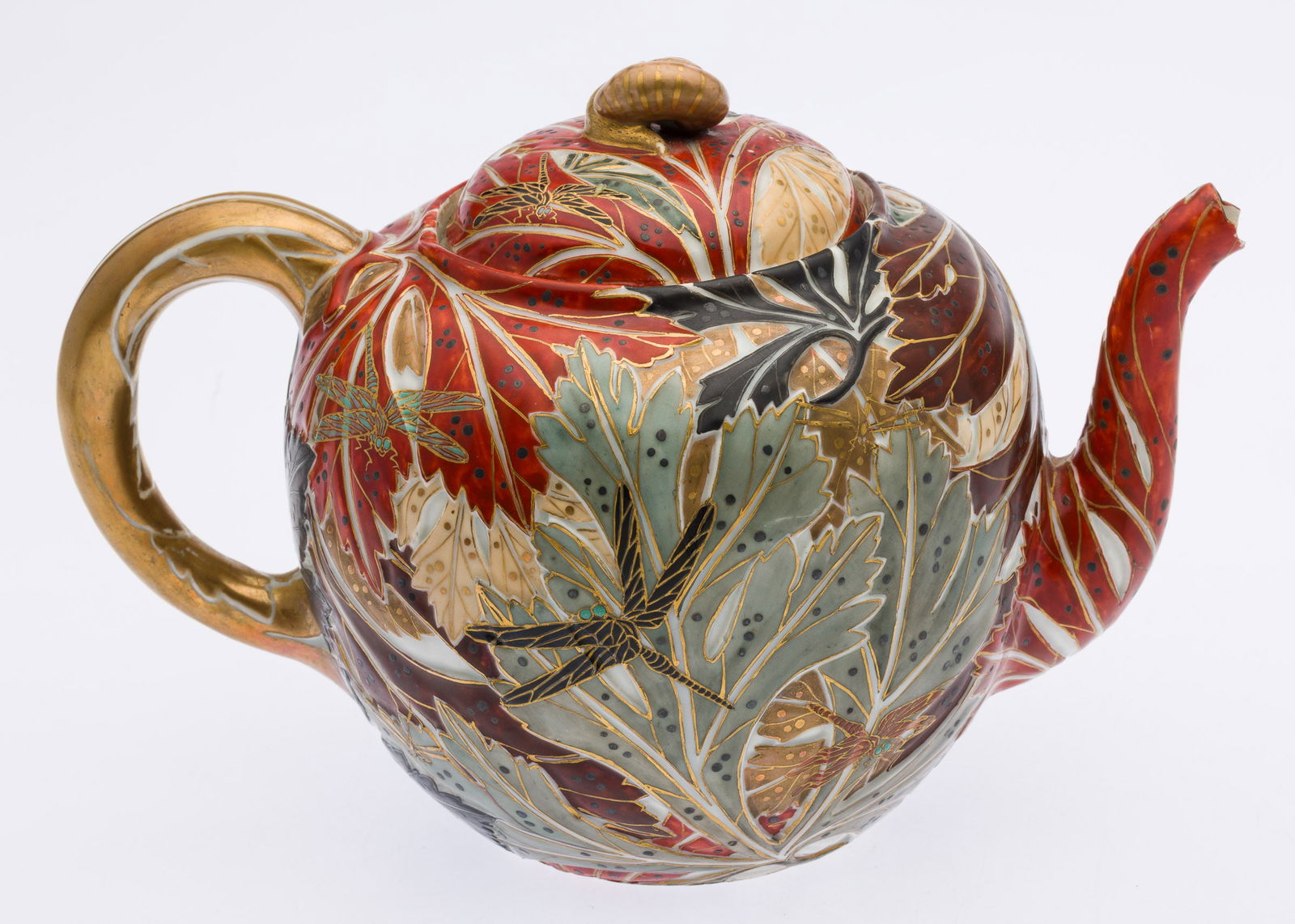 Japanese Kutani Porcelain Tea Pot, 19th C (1 of 15)