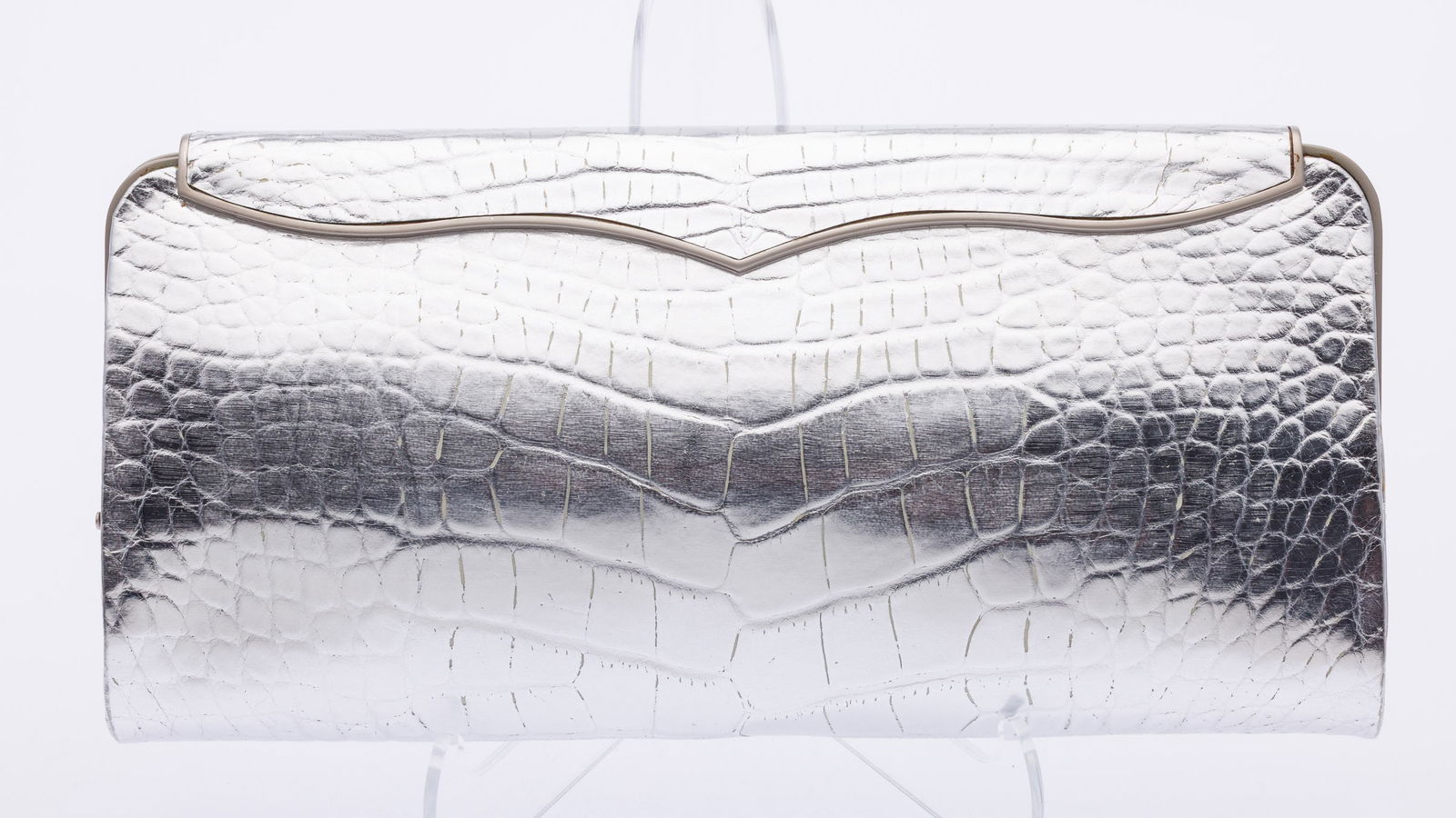 Lana Marks Silver Leather Clutch (1 of 8)