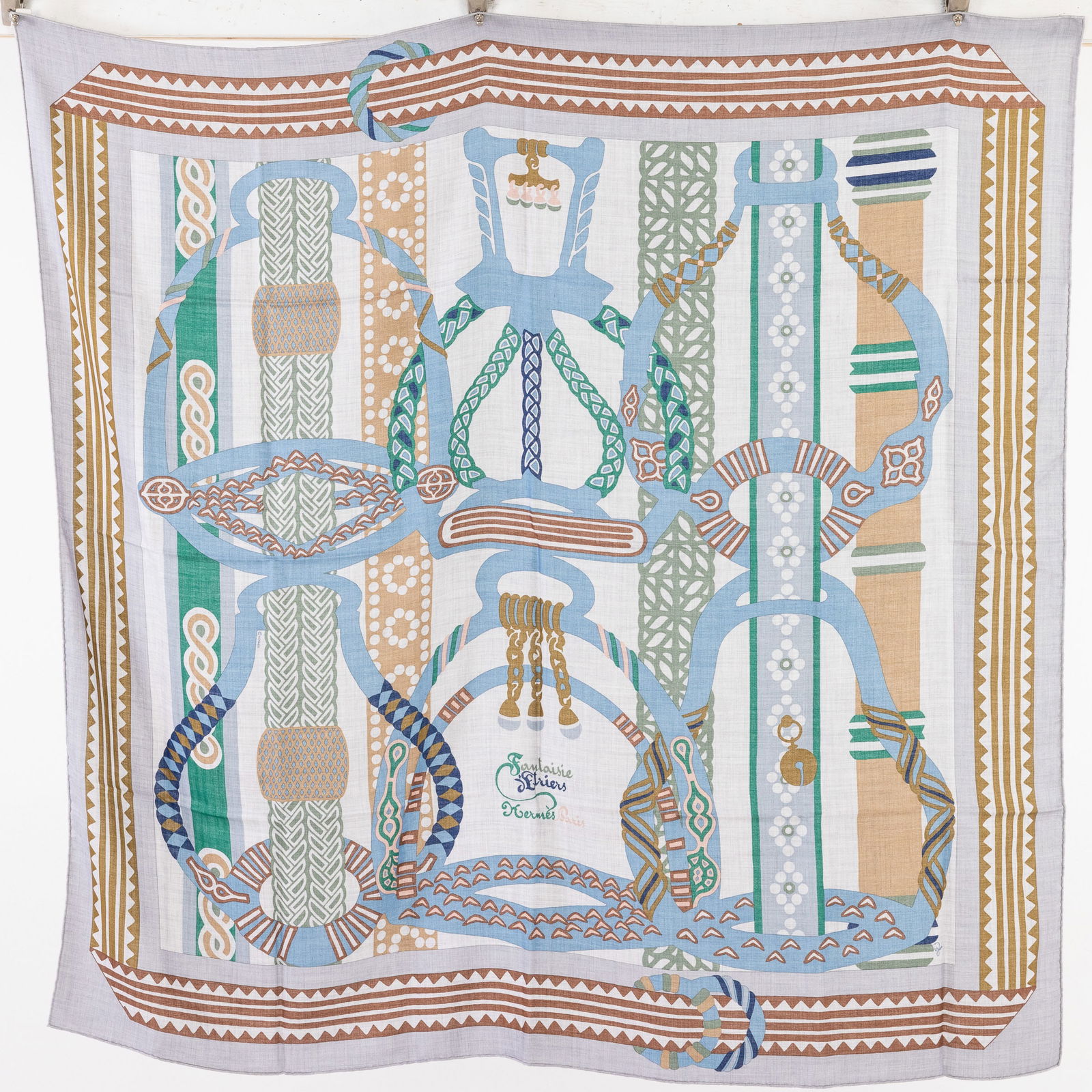 Hermes Fantaisie d'Etriers Cashmere Shawl (1 of 7)