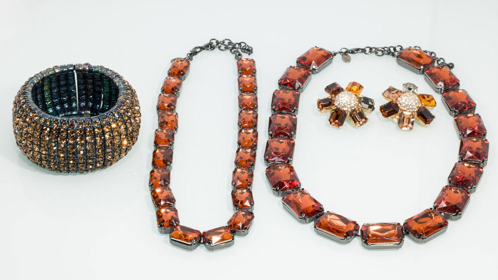 2 Ciner Crystal Necklaces, Ciner Earrings & Bracelet (1 of 8)