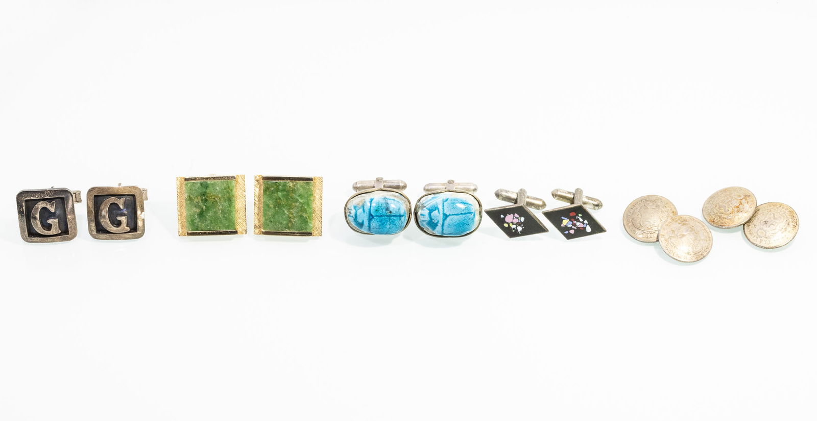 5 Pairs of Sterling or Other Cufflinks (1 of 7)