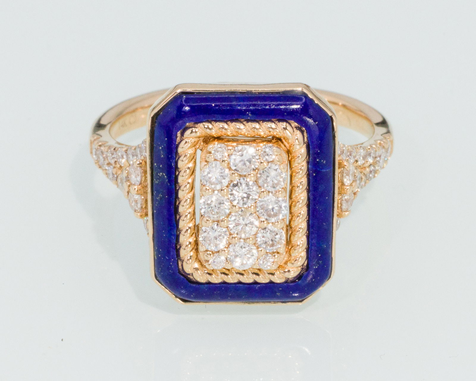 14K Gold, Lapis and Diamond Ring (1 of 7)