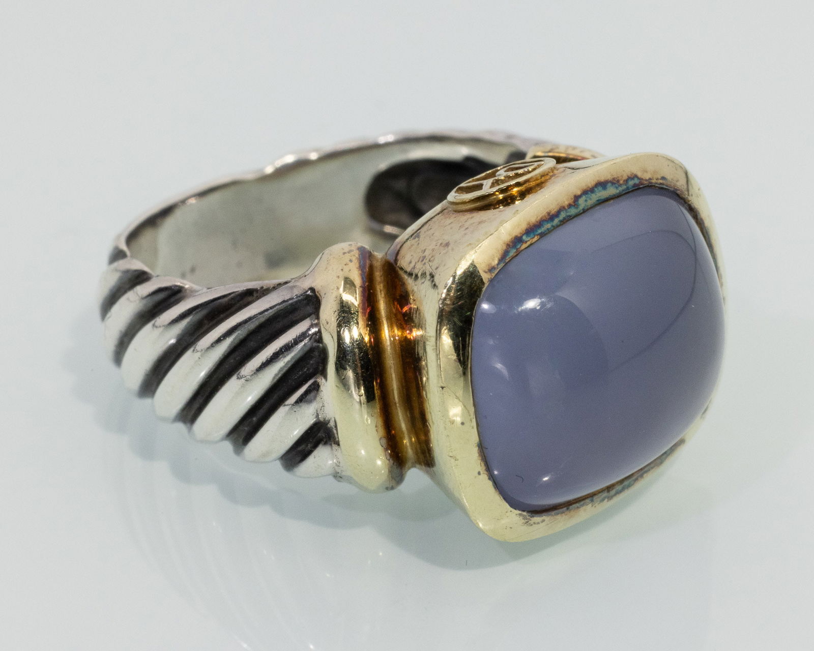 David Yurman 14K and Sterling Silver Calcedony Ring (1 of 8)