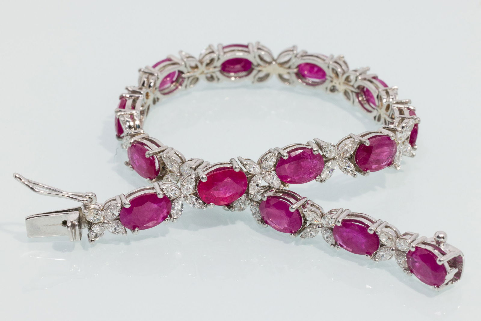 Ruby, Diamond and Platinum Bracelet - 4