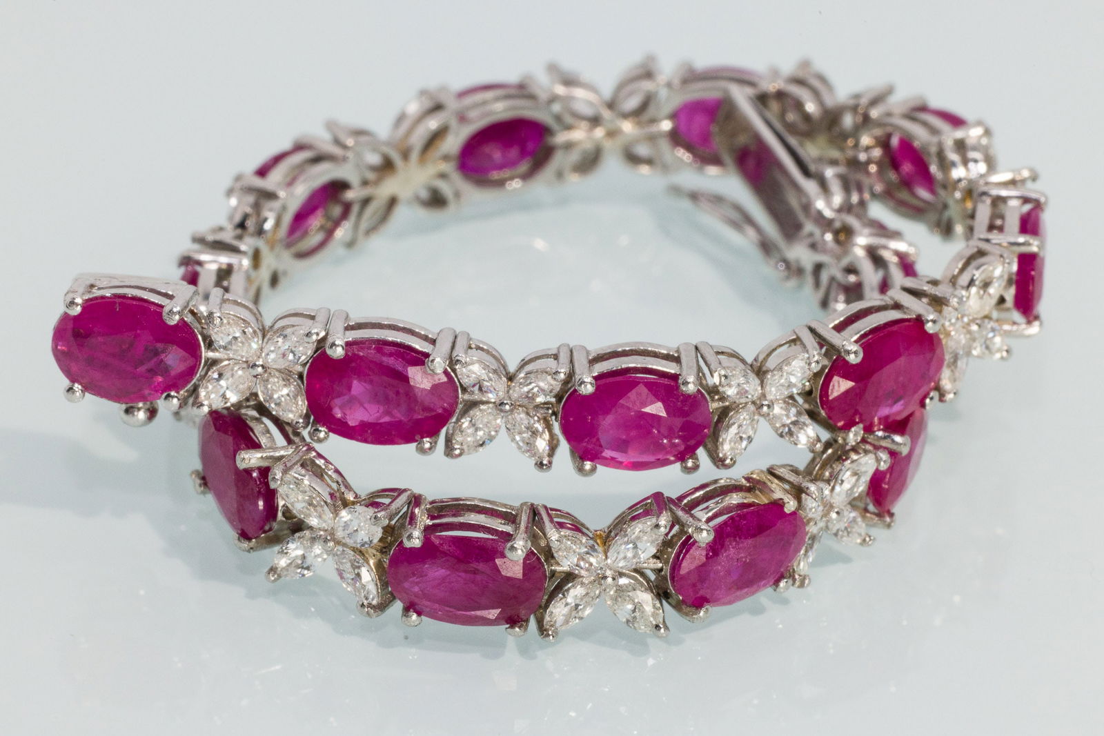 Ruby, Diamond and Platinum Bracelet - 5