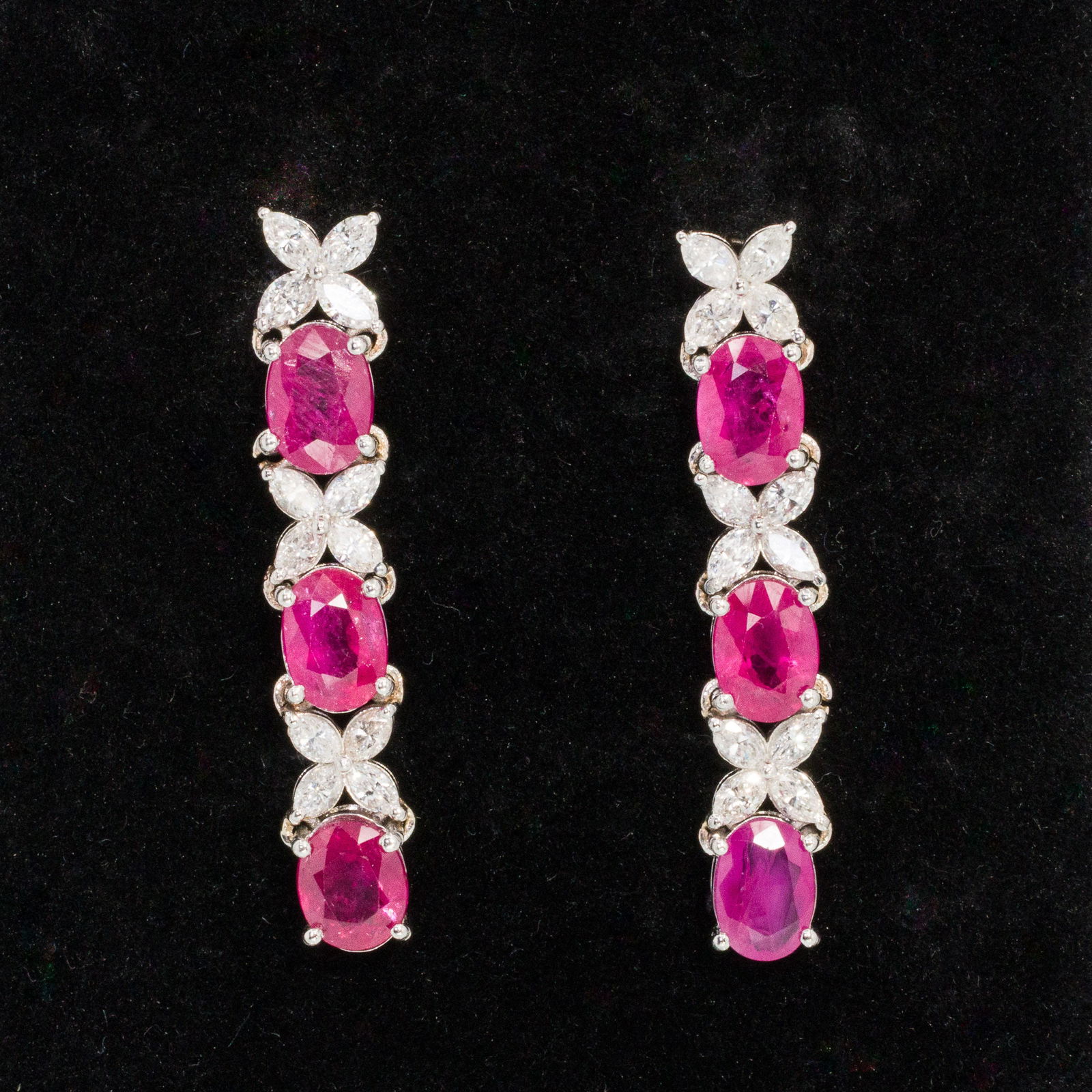 14K Gold, Ruby and Diamond Drop Earrings (1 of 6)