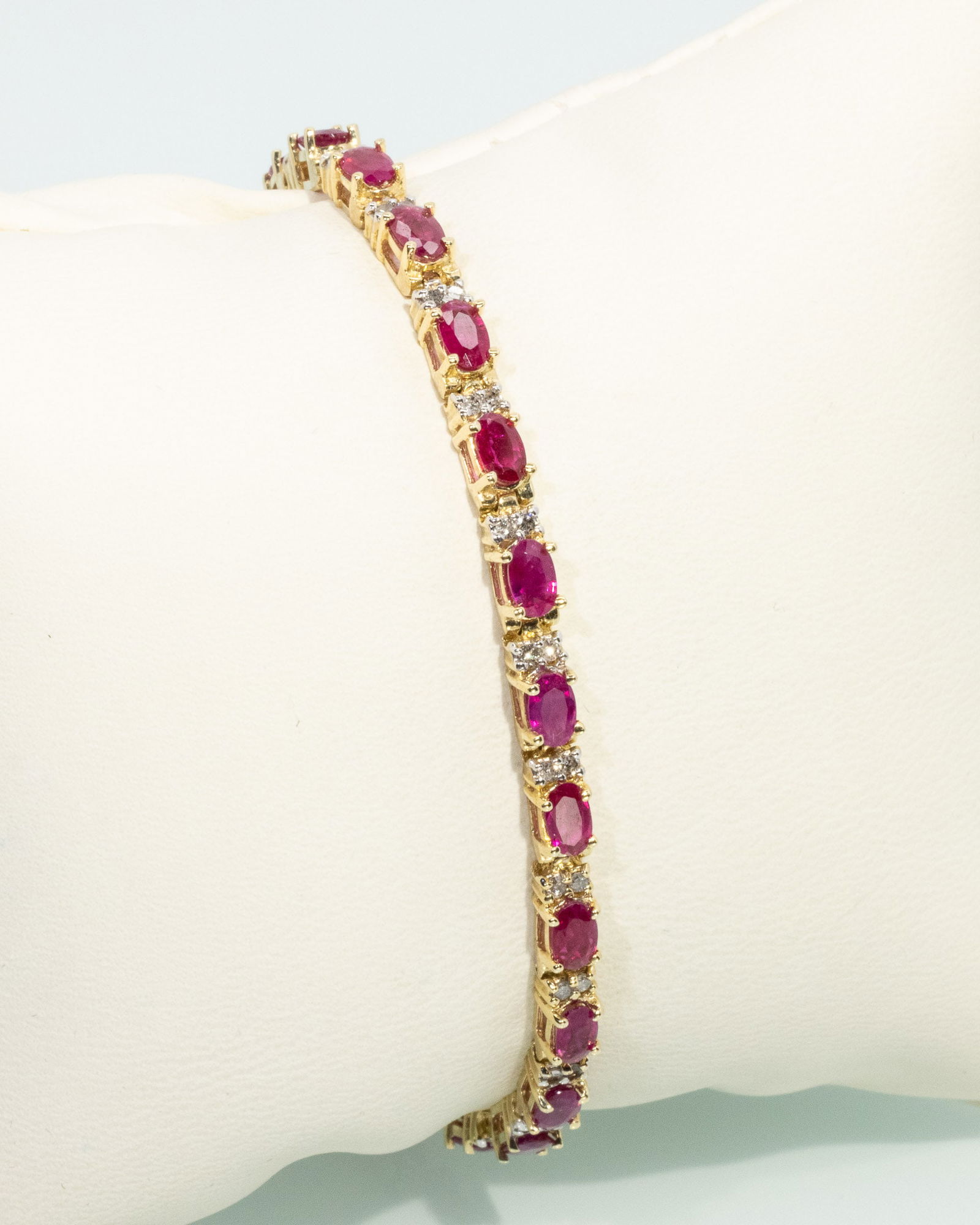 Ruby, Diamond and 14K Gold Tennis Bracelet (1 of 8)