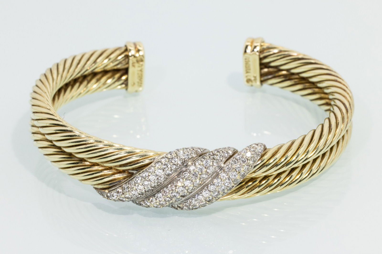 David Yurman 14K Gold and Diamond Bracelet (1 of 8)