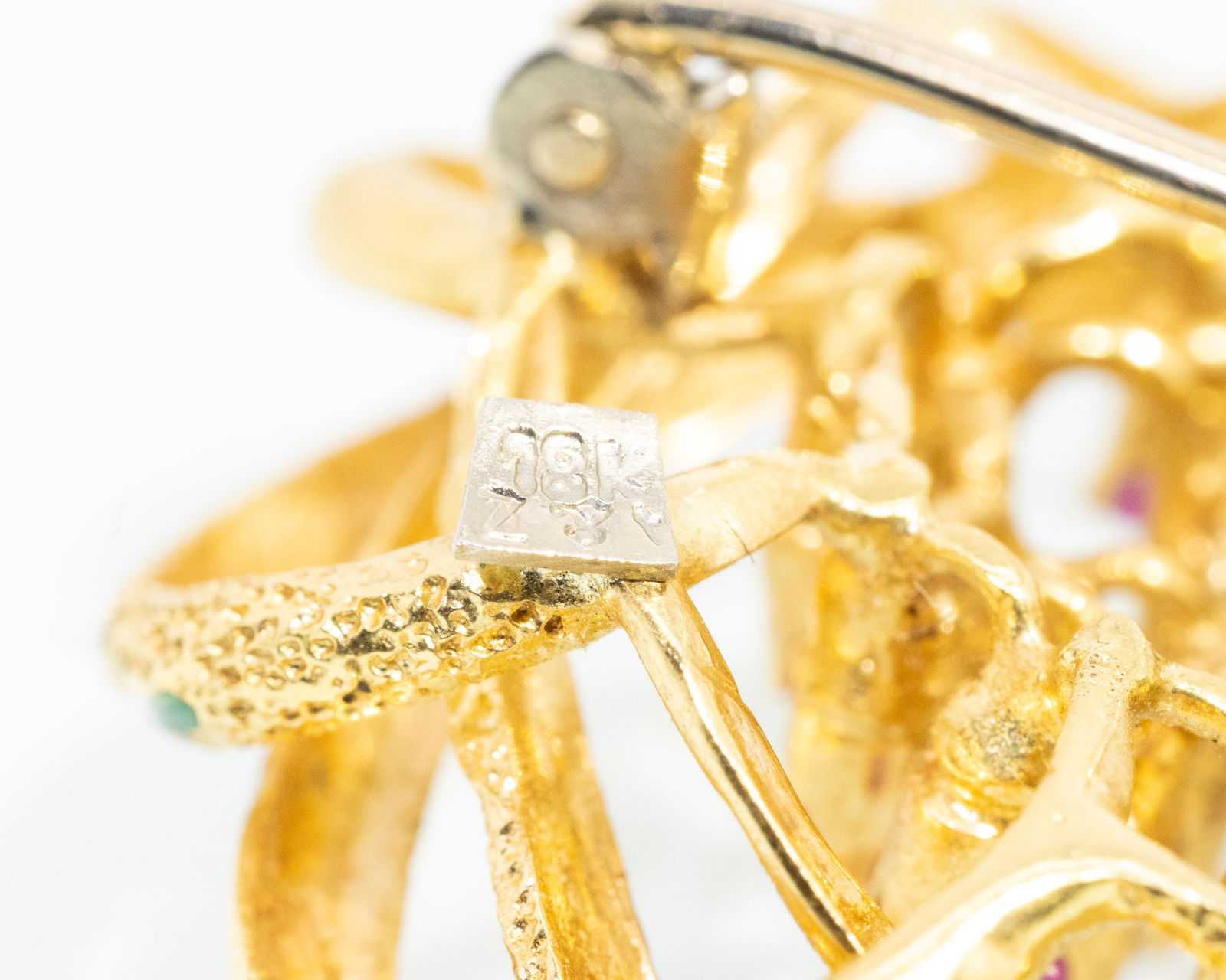 Two 18K Gold and Ruby Pins - 6