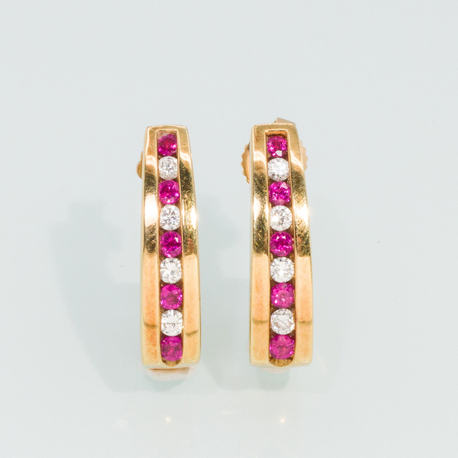 18K Ruby and Diamond Earrings - 2