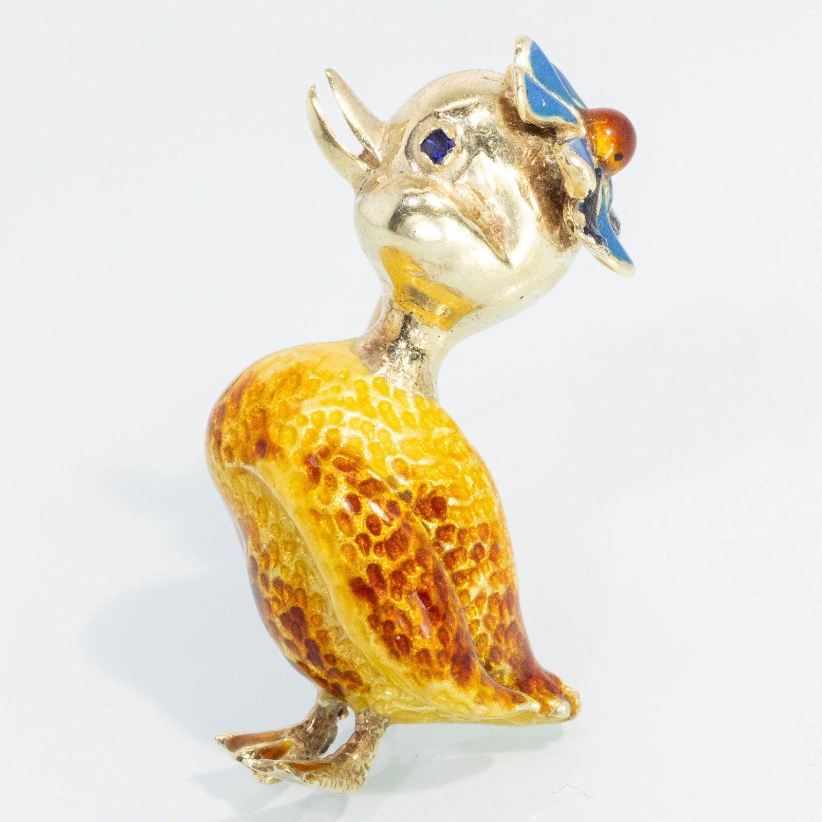 14K Gold and Enamel Duck Pin (1 of 5)