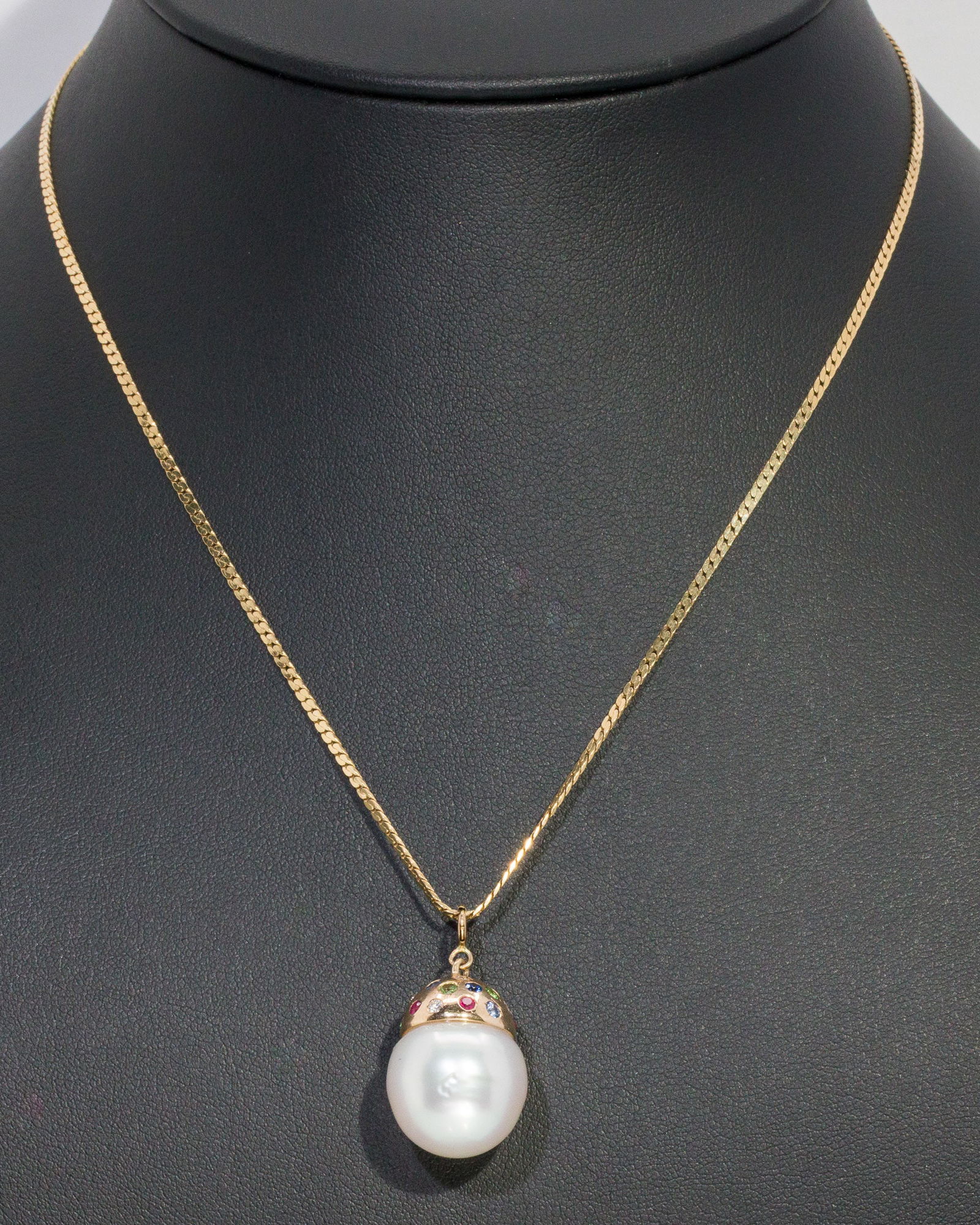 14K Gold and South Sea White Pearl Pendant and Chain (1 of 8)