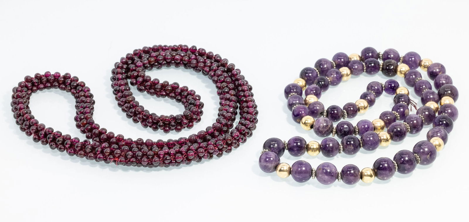 Amethyst and Gold Necklace and a Garnet Necklace (1 of 6)