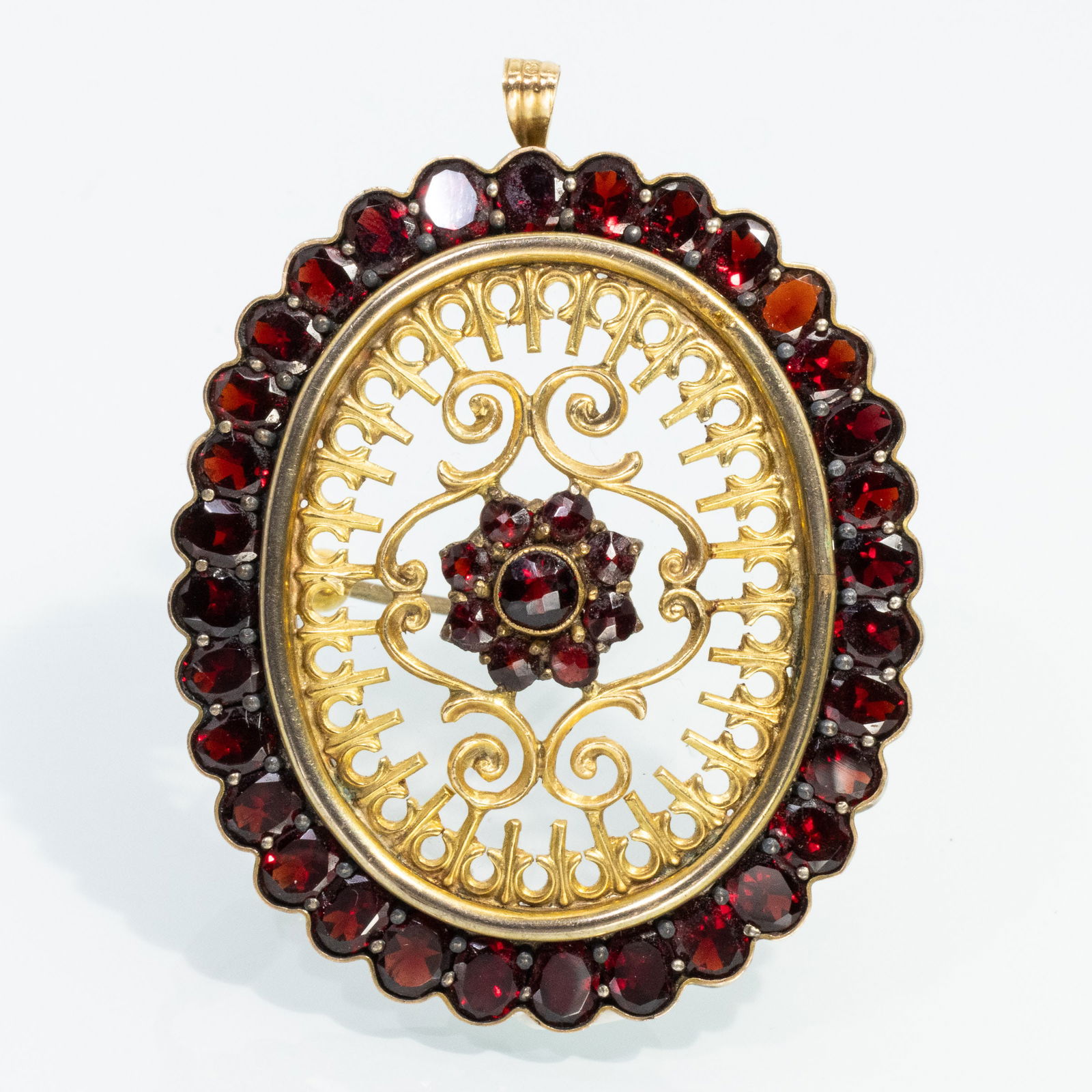 Vintage 10K Gold and Garnet Brooch/Locket (1 of 6)