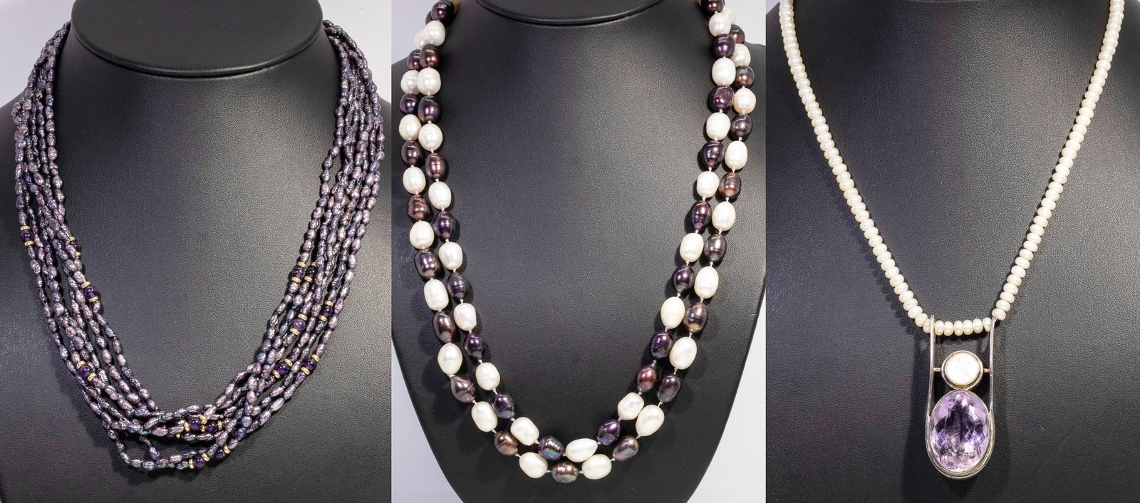 Group of 3 Pearl and Amethyst Necklaces (1 of 13)